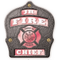 Plastic Curved Back Fire Helmet with Jr Fire Chief Shield